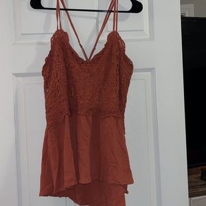 burnt orange colored cross back tank. size XLL never worn!